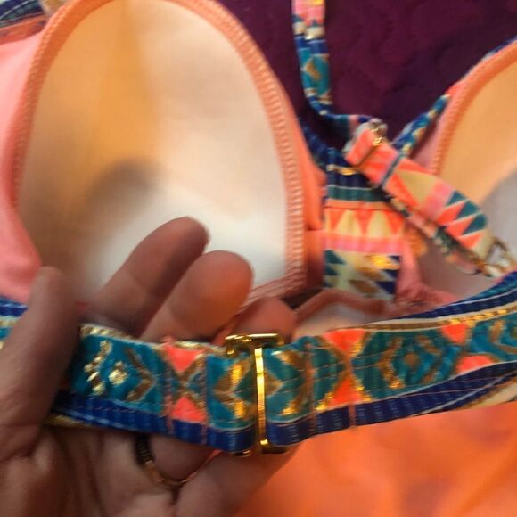 Multicolored shiny Heart and Harmony one piece swimsuit - Picture 4 of 6